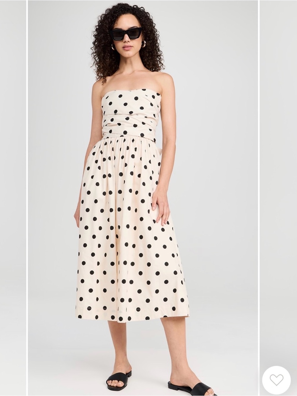 Strapless polka dot dress